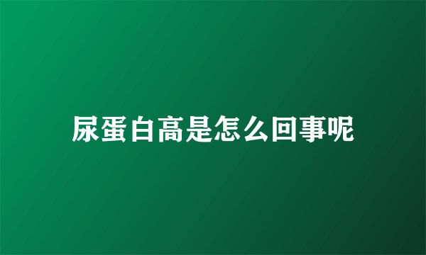 尿蛋白高是怎么回事呢