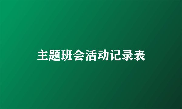 主题班会活动记录表