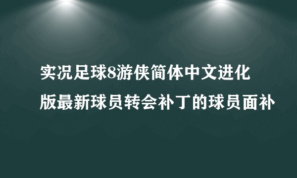 实况足球8游侠简体中文进化版最新球员转会补丁的球员面补