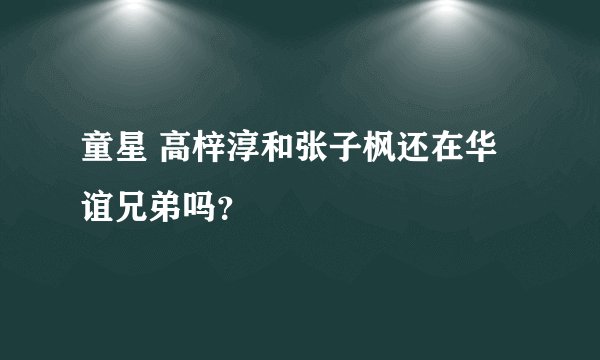 童星 高梓淳和张子枫还在华谊兄弟吗？