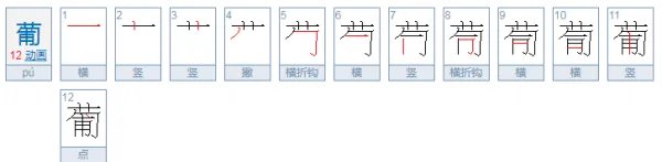 葡的笔顺急!!!!!!!!!!!!!!!!