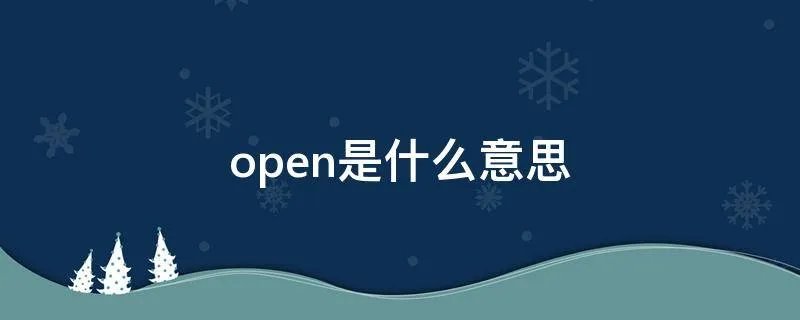 open是什么意思
