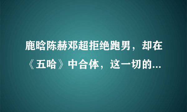 鹿晗陈赫邓超拒绝跑男，却在《五哈》中合体，这一切的一切都得从导演说起