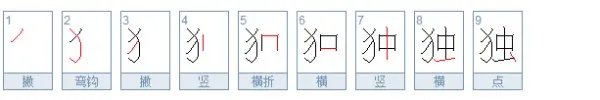 独的笔顺笔画顺序