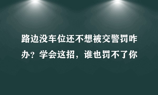 路边没车位还不想被交警罚咋办？学会这招，谁也罚不了你
