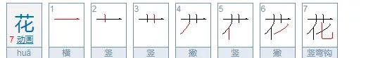 花的笔顺笔画