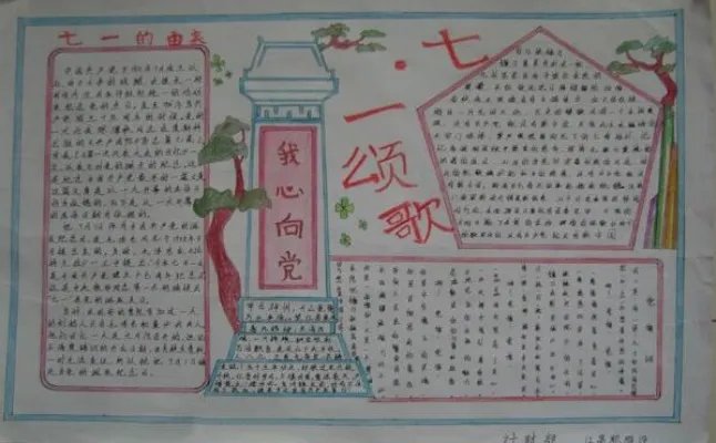 2021年为建党100周年为主题手抄报 7.1建党节手抄报内容
