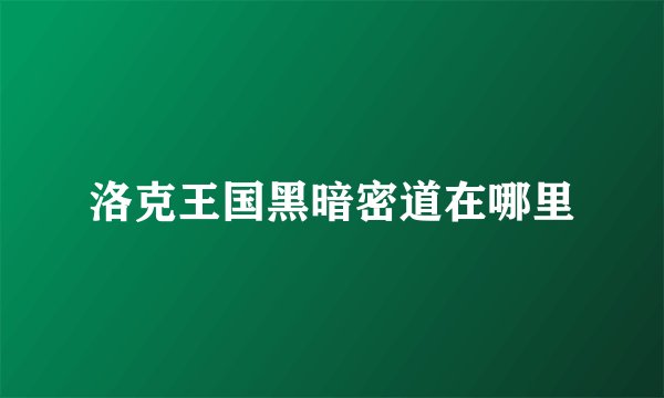 洛克王国黑暗密道在哪里