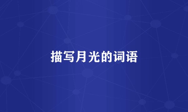 描写月光的词语