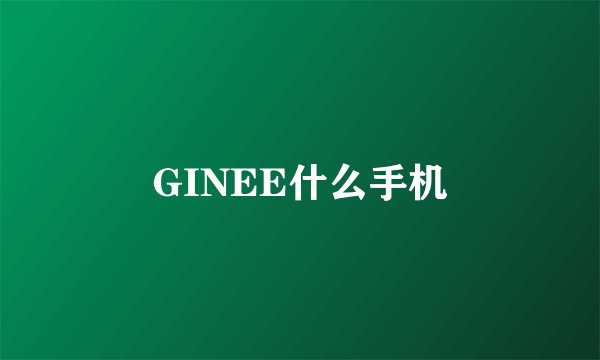 GINEE什么手机