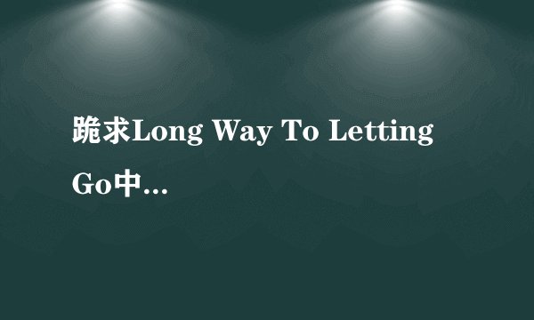 跪求Long Way To Letting Go中文歌词 在线翻译的请绕行