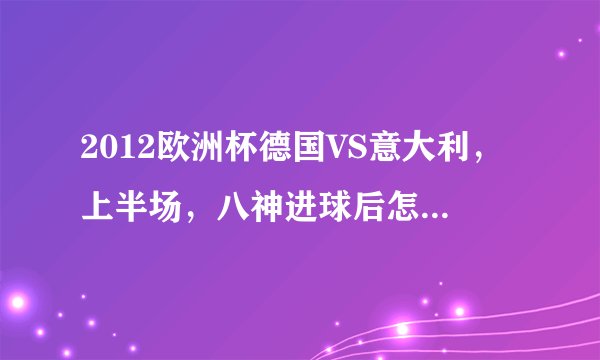 2012欧洲杯德国VS意大利，上半场，八神进球后怎么吃黄牌了？