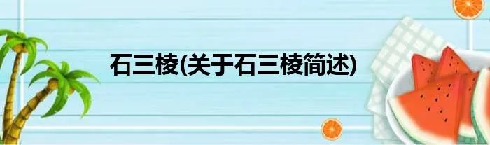 石三棱(关于石三棱简述)