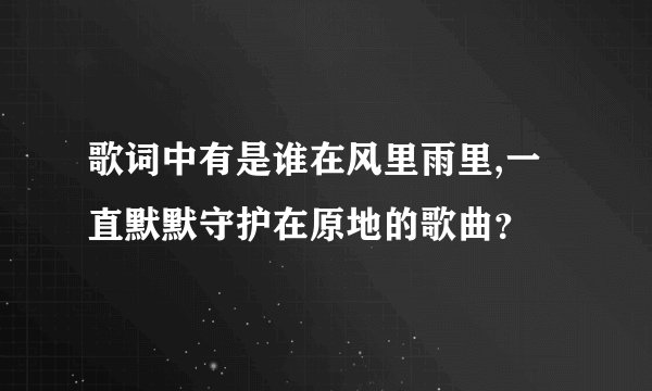 歌词中有是谁在风里雨里,一直默默守护在原地的歌曲？