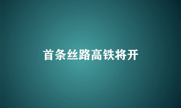 首条丝路高铁将开
