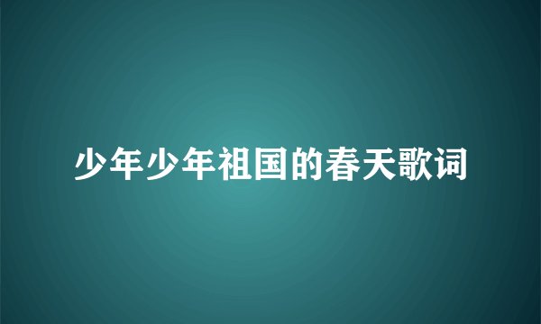 少年少年祖国的春天歌词