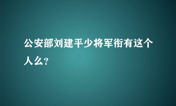 公安部刘建平少将军衔有这个人么？