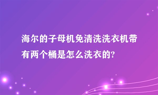 海尔的子母机免清洗洗衣机带有两个桶是怎么洗衣的?