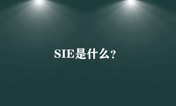 SIE是什么？