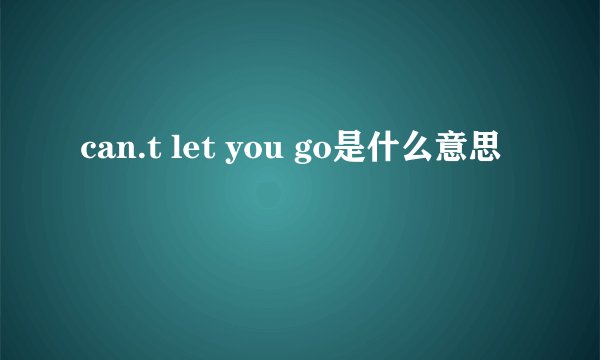 can.t let you go是什么意思