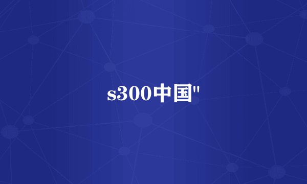 s300中国