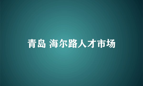 青岛 海尔路人才市场