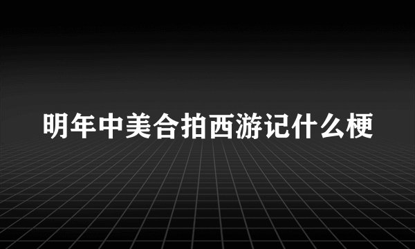 明年中美合拍西游记什么梗