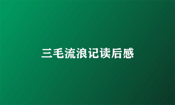 三毛流浪记读后感