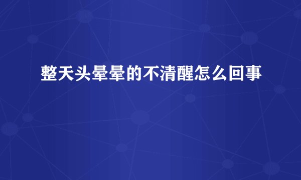 整天头晕晕的不清醒怎么回事