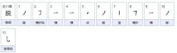 脱的组词是什么？