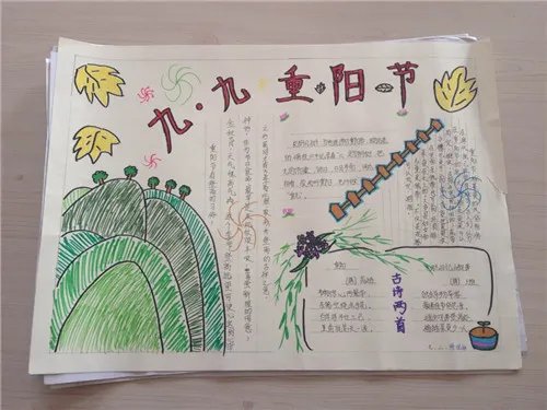 重阳节简单又漂亮的手抄报设计图片