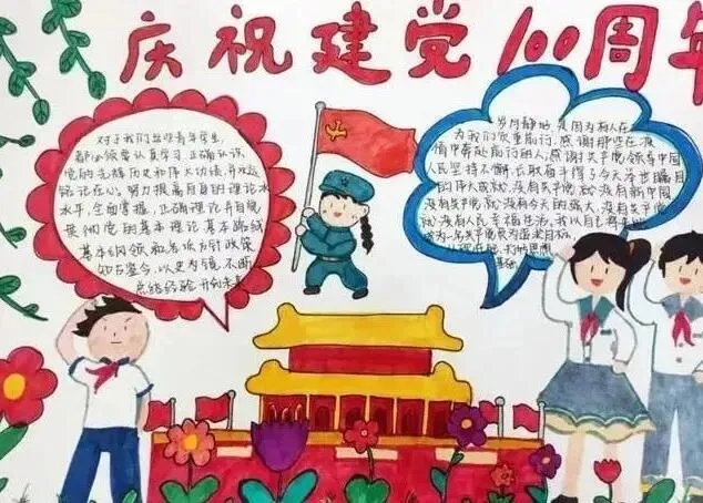 2021年为建党100周年为主题手抄报 7.1建党节手抄报内容