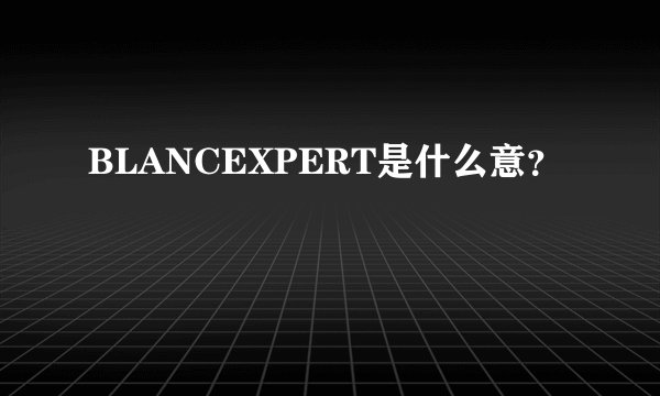 BLANCEXPERT是什么意？