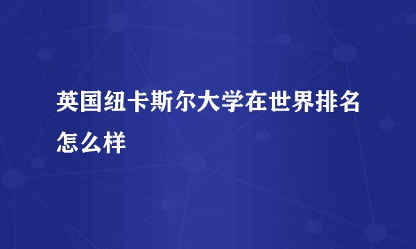 英国纽卡斯尔大学在世界排名怎么样