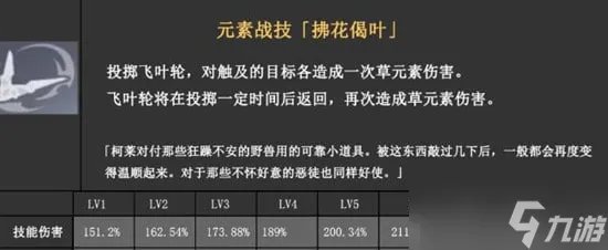 《原神》四星草元素柯莱技能机制和数值分析