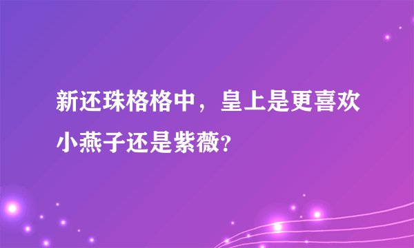 新还珠格格中，皇上是更喜欢小燕子还是紫薇？