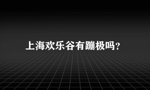 上海欢乐谷有蹦极吗？