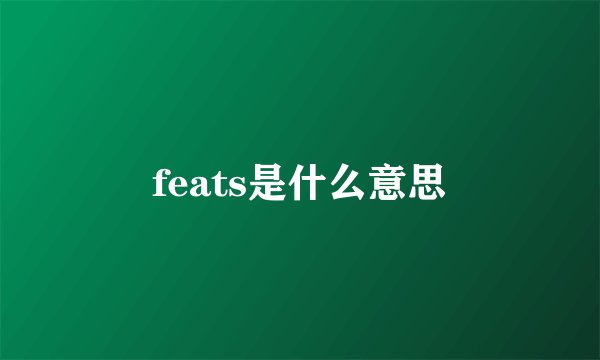 feats是什么意思